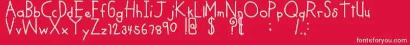 MTFCoolKid Font – Pink Fonts on Red Background