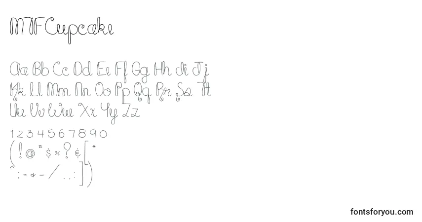 Schriftart MTFCupcake (135072) – Alphabet, Zahlen, spezielle Symbole