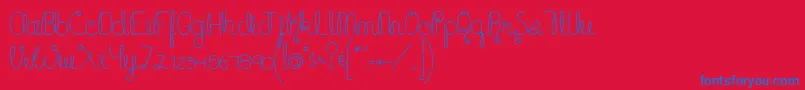 フォントMTFCupcake – 赤い背景に青い文字