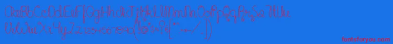 Fonte MTFCupcake – fontes vermelhas em um fundo azul