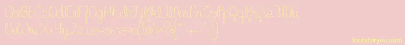 fuente MTFCupcake – Fuentes Amarillas Sobre Fondo Rosa