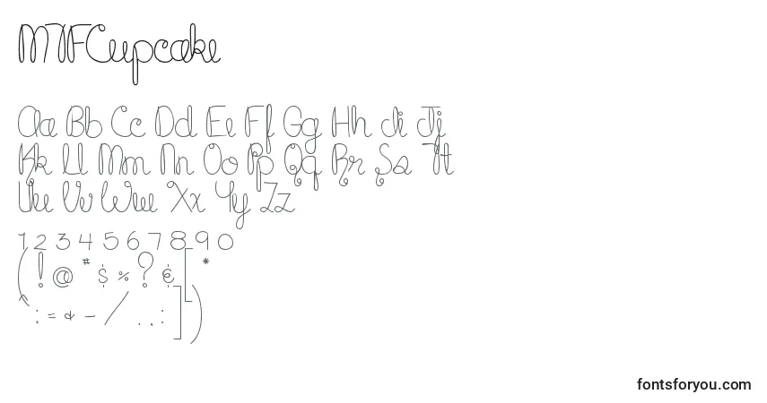 Schriftart MTFCupcake (135073) – Alphabet, Zahlen, spezielle Symbole