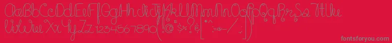 フォントMTFCupcake – 赤い背景に灰色の文字
