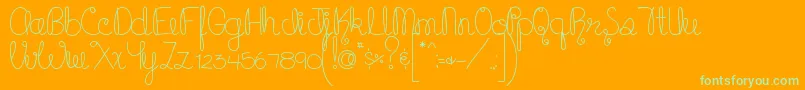 MTFCupcake Font – Green Fonts on Orange Background