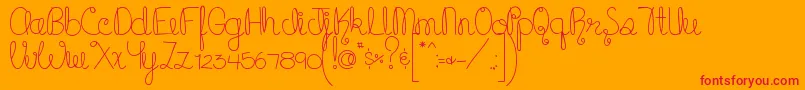 Police MTFCupcake – polices rouges sur fond orange