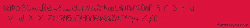 フォントMTFDearSanta – 赤い背景に黒い文字