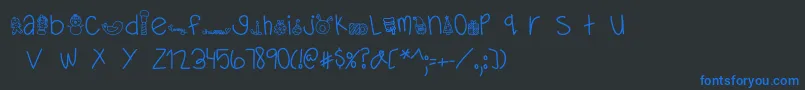 フォントMTFDearSanta – 黒い背景に青い文字