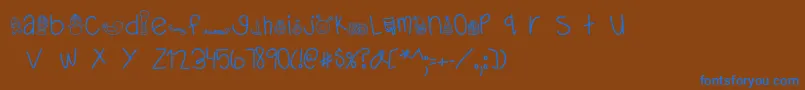 フォントMTFDearSanta – 茶色の背景に青い文字