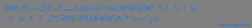 フォントMTFDearSanta – 灰色の背景に青い文字