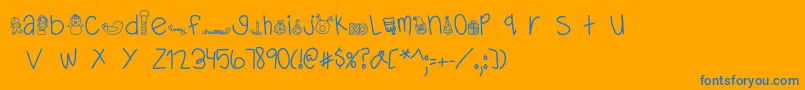 フォントMTFDearSanta – オレンジの背景に青い文字