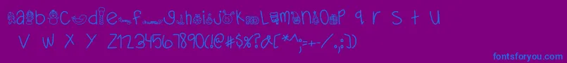 フォントMTFDearSanta – 紫色の背景に青い文字
