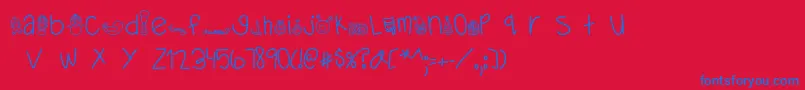 MTFDearSanta-Schriftart – Blaue Schriften auf rotem Hintergrund