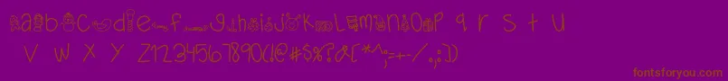 フォントMTFDearSanta – 紫色の背景に茶色のフォント
