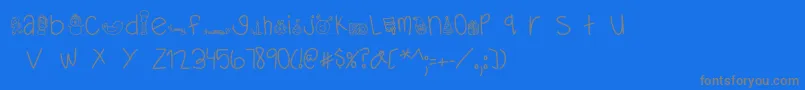 フォントMTFDearSanta – 青い背景に灰色の文字