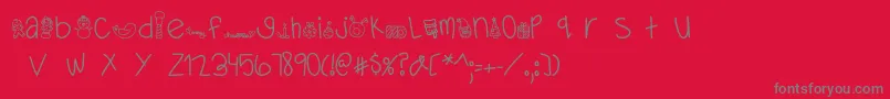 フォントMTFDearSanta – 赤い背景に灰色の文字