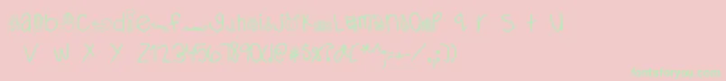 フォントMTFDearSanta – ピンクの背景に緑の文字