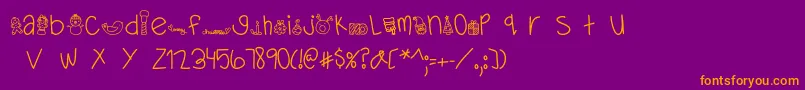 Шрифт MTFDearSanta – оранжевые шрифты на фиолетовом фоне