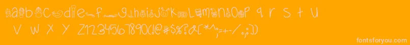 MTFDearSanta-Schriftart – Rosa Schriften auf orangefarbenem Hintergrund