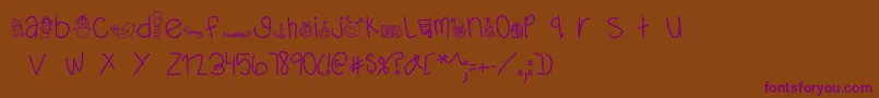 Шрифт MTFDearSanta – фиолетовые шрифты на коричневом фоне