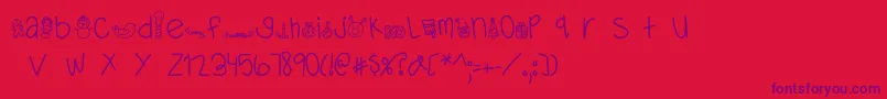 MTFDearSanta-Schriftart – Violette Schriften auf rotem Hintergrund
