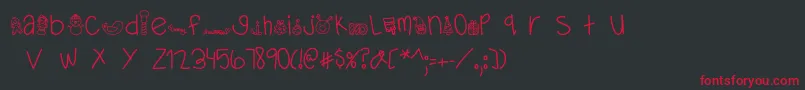 フォントMTFDearSanta – 黒い背景に赤い文字