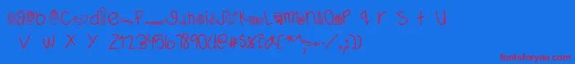 フォントMTFDearSanta – 赤い文字の青い背景