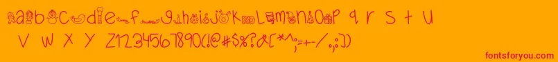フォントMTFDearSanta – オレンジの背景に赤い文字