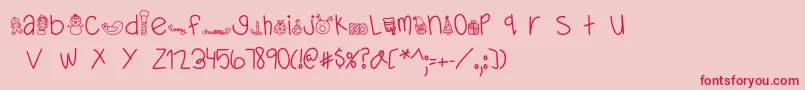 フォントMTFDearSanta – ピンクの背景に赤い文字