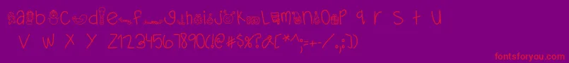 フォントMTFDearSanta – 紫の背景に赤い文字