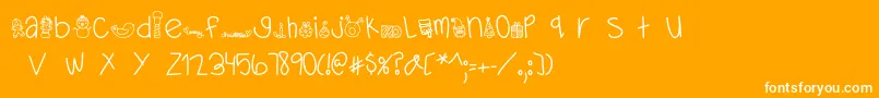 フォントMTFDearSanta – オレンジの背景に白い文字
