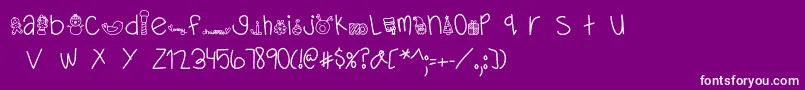 フォントMTFDearSanta – 紫の背景に白い文字