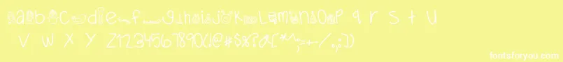 フォントMTFDearSanta – 黄色い背景に白い文字