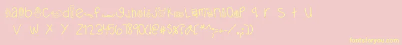 MTFDearSanta-Schriftart – Gelbe Schriften auf rosa Hintergrund