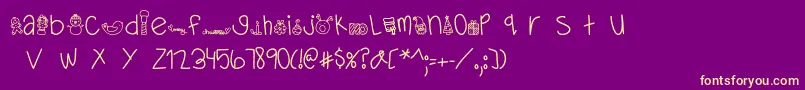 MTFDearSanta Font – Yellow Fonts on Purple Background