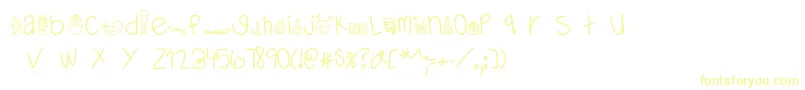 MTFDearSanta-Schriftart – Gelbe Schriften auf weißem Hintergrund