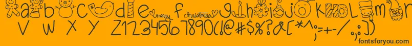 MTFDearSanta-Schriftart – Schwarze Schriften auf orangefarbenem Hintergrund