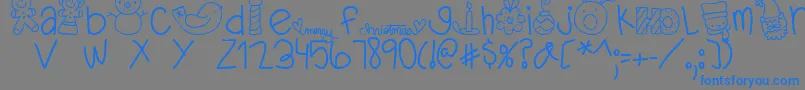 MTFDearSanta-Schriftart – Blaue Schriften auf grauem Hintergrund