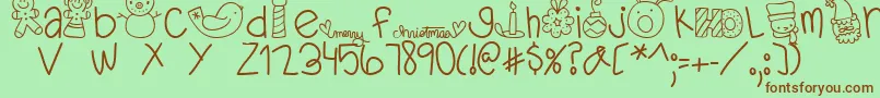 MTFDearSanta Font – Brown Fonts on Green Background