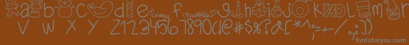 MTFDearSanta Font – Gray Fonts on Brown Background