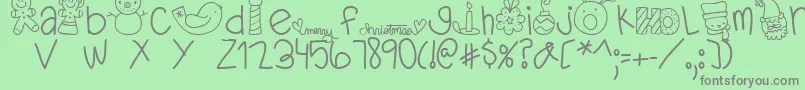 MTFDearSanta Font – Gray Fonts on Green Background