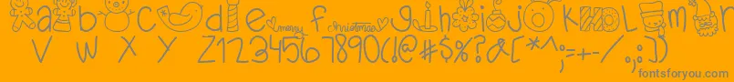 MTFDearSanta-Schriftart – Graue Schriften auf orangefarbenem Hintergrund