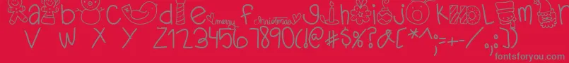 MTFDearSanta Font – Gray Fonts on Red Background