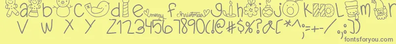 MTFDearSanta-Schriftart – Graue Schriften auf gelbem Hintergrund