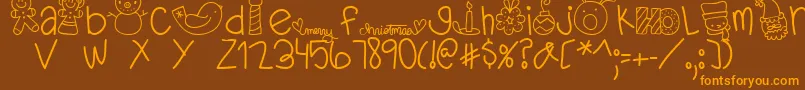 MTFDearSanta Font – Orange Fonts on Brown Background