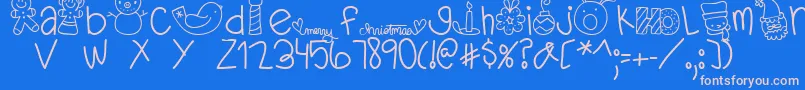 MTFDearSanta-Schriftart – Rosa Schriften auf blauem Hintergrund