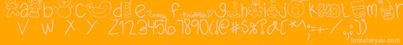 MTFDearSanta-Schriftart – Rosa Schriften auf orangefarbenem Hintergrund