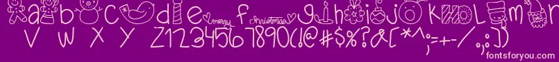 MTFDearSanta Font – Pink Fonts on Purple Background