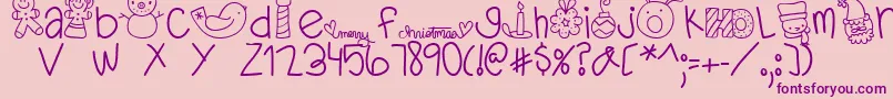 MTFDearSanta-Schriftart – Violette Schriften auf rosa Hintergrund