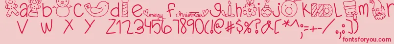 MTFDearSanta Font – Red Fonts on Pink Background