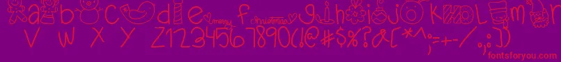 MTFDearSanta Font – Red Fonts on Purple Background